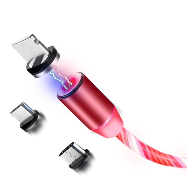 Compatible with Apple, Flowing Ligh Magnetic Streamer Data Line Cable for Iphone Android Typec - Image 5