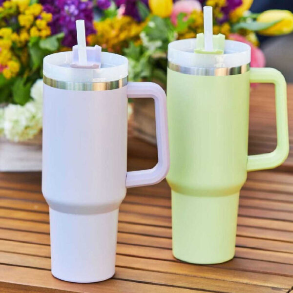 40 Oz Tumbler With Handle Straw Insulated, Stainless Steel Spill Proof Vacuum Coffee Cup Tumbler With Lid Tapered Mug Gifts For Valentine Lover Suitable For Car Gym Office Travel - Image 5
