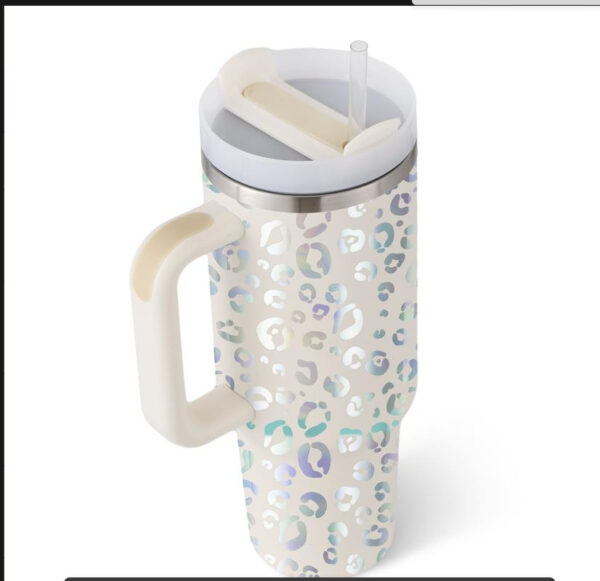 40 Oz Tumbler With Handle Straw Insulated, Stainless Steel Spill Proof Vacuum Coffee Cup Tumbler With Lid Tapered Mug Gifts For Valentine Lover Suitable For Car Gym Office Travel - Image 2