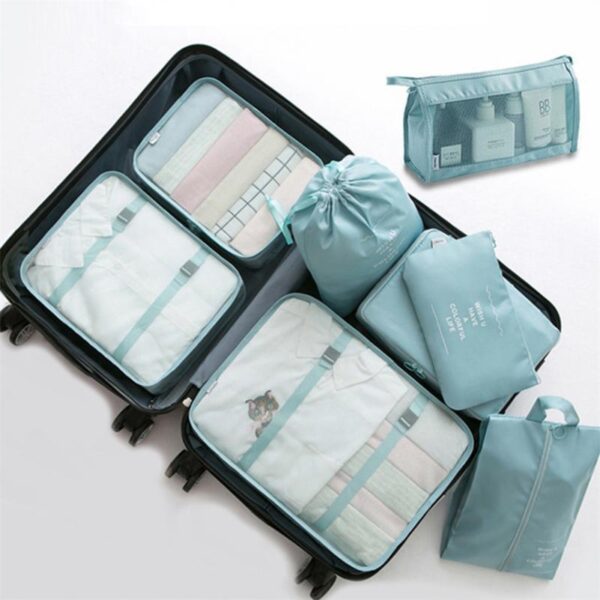 8-piece Set Luggage Divider Bag Travel Storage Clothes Underwear Shoes Organizer Packing Cube Bag - Image 2