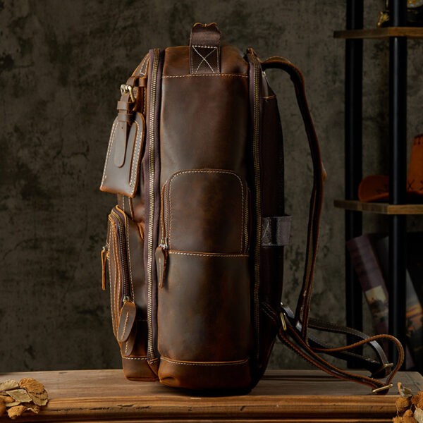 Handmade Leather Backpackage Men's British Style Retro - Image 10