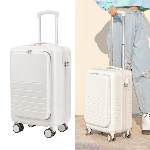 Large Capacity Suitcase Front  Lid Pull Rod Case - Image 2