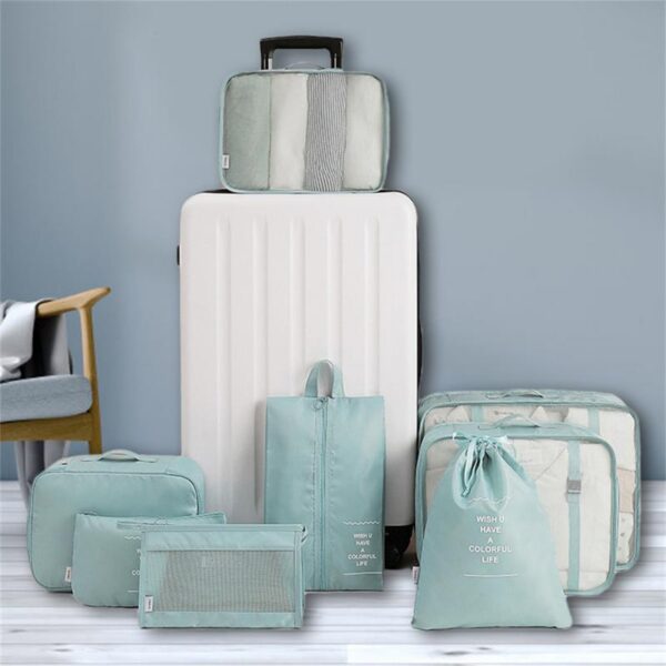 8-piece Set Luggage Divider Bag Travel Storage Clothes Underwear Shoes Organizer Packing Cube Bag - Image 5