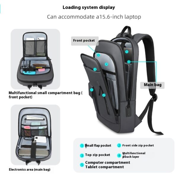 Lightweight Business Commute Leisure Travel Men's Backpack - Image 4