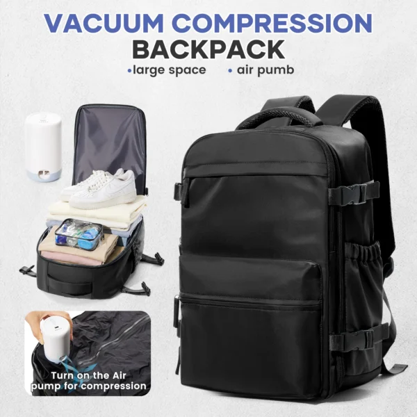 Vacuum Backpack Travel Bag for Men Large Capacity airback Backpack Business Laptop Backpack Women Expandable Backpack School Bag - Image 2